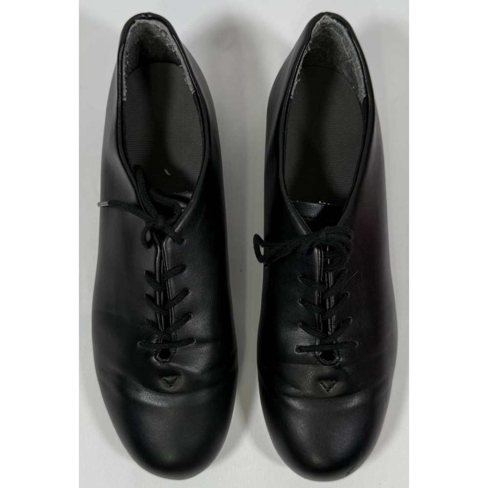 Capezio Tic Tap Toe 443 Shoes Unisex 7.5 Black Lace Up Tele Tone Taps #63356